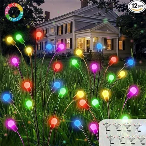 RGB Color Changing 8Pack 64LED Solar Garden Lights - Solar Lights Outdoor